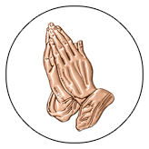 DAROUND 516 BZ WT Bronze Praying Hands White Background copy